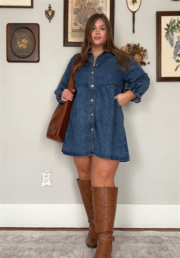 Stylish Cotton Denim Dress for Curvy Fashion