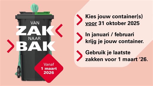 Nieuwe afvalinzameling in Stad Blankenberge Vanaf 1 maart 2026 schakelt Blankenberge over op containerophaling voor restafval en gft. De groen restafvalzakken verdwijnen en maken plaats voor rolcontainers aan huis. 📬 Elk adres kreeg hierover een brief in de bus. Daarin zit een persoonlijke login waarmee je het formaat van jouw containers kan kiezen. Geef jouw keuze door vóór 31 oktober 2025. 💡 Waarom deze verandering? ✔️ Geen gemakkelijk doelwit meer voor meeuwen ✔️ Minder geur- en zwerfvuil ✔