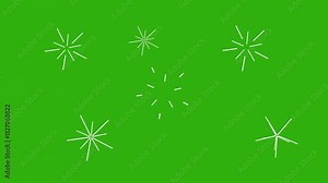 Bursts And Sparks 2 green screen, Explosion Motion Graphic effects for cartoon, colorful bomb blast explosion line Stock Video