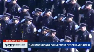 6.6K views · 30 reactions | FALLEN OFFICERS REMEMBERED: Thousands of police officers from around the country gathered in Connecticut for the funeral of two officers who were killed last week in an apparent ambush. | CBS Evening News | Facebook