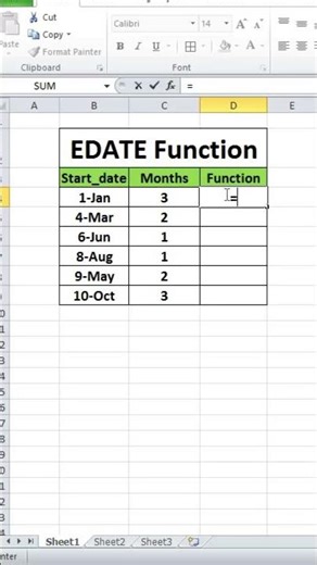 EDATE Function in Excel |Add or Subtract Months from a Date Easily