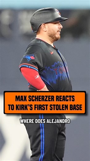 Max Scherzer’s reaction to Kirk’s first career stolen base: “That’s almost the story of our season right now… anything can happen, even Kirk can steal a base.” FULL Max Scherzer Podcast out tomorrow at 11 AM ET @PizzaPizzaLtd | The Blue Jays Nation
