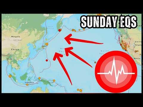 Large uptick in Earthquakes Along the Kuril-Kamchatka Trench and Japan Area. Sunday update.
