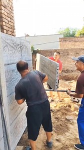 Installing Heavy Precast Panels for a Strong & Safe Boundary. #PrecastPanels #BoundaryWall #WorkSmarter #treading #amazing #shorts #fbreels | Brad Lucy React