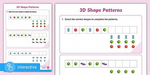 Interactive PDF: White Rose Maths Supporting Year 2: Spring Block 3 Properties of Shape: Make Patterns with 3D Shapes