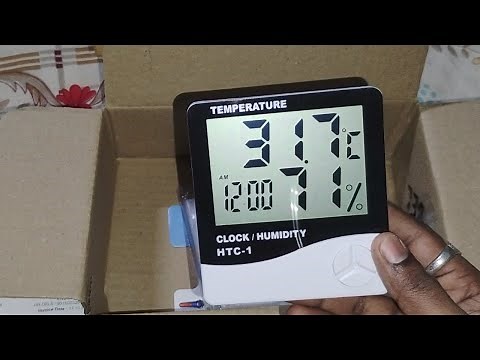Digital Thermometer Humidity Meter with Clock from Amazon to check Room Temperature unboxing video🌡️
