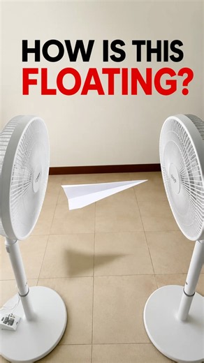 Paper Plane Floating Between Two Fans?! The Aerodynamics Will Shock You! #Shorts