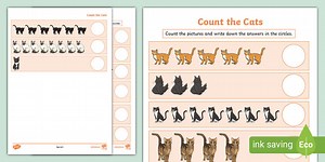Cat-Themed Counting Sheet
