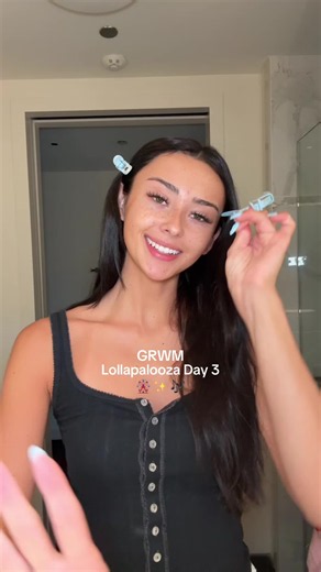 GRWM: Lollapalooza Day 3 🎡✨🎶 #grwm #festivalmakeup #grwmmakeup #makeuptutorial #lollapalooza