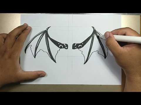 How to draw DRAGON WINGS step by step