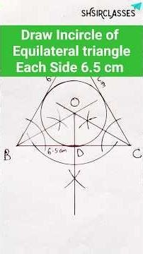How to construct Incircle of Equilateral triangle Each Side 6.5 cm #maths #shorts
