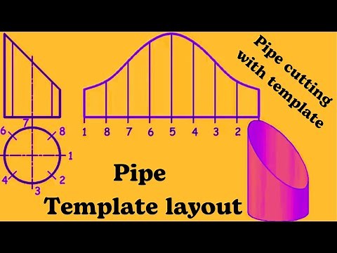 Pipe template. Pipe notching template. Pipe template layout. Making a template to miter pipe