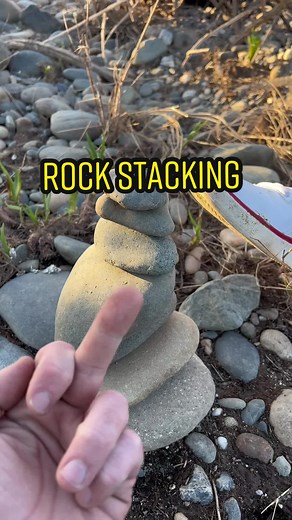 #rockstacking #leavenotrace Stacking rocks next to trails damages native habitats. Stop rock stacking and leave no trace. #hiking #rocks #rockstack #trail #cairns #learnontiktok #naturetok #california #nativeplants #biodiversity #conservation #frogtok #plantlover #rocktok #wildlife #hike #native #habitat #restock