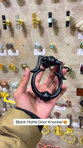 Stylish Black Matte Door Knocker for Home Decor