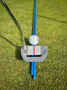 This is another drill that you can do with a set of alignment sticks...Putter by @spoilergolf .By placing two together, you just have to try and keep the ball in the middle of the two until it rolls off the opposite end .This is something that can be practiced indoors which is always a bonus and it is meant to help with keeping the ball on your starting line.if you were to hit it off of the starting line then of course it can come off of the alignment sticks .I wasn’t actually finding it that di