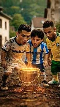 Ronaldo vs messi vs neymar😱 gold or bucket one choice change everything #ronaldo #messi #neymar#cr7