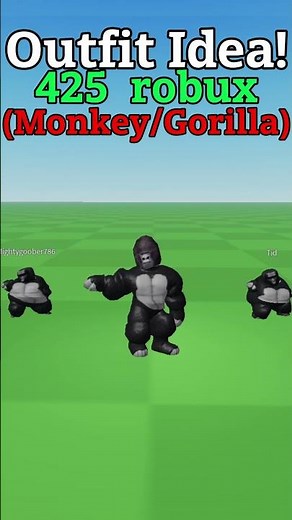 Making roblox "Monkey / Gorilla" avatar idea!🐵 #roblox #gaming #funny #meme #monkey #shorts