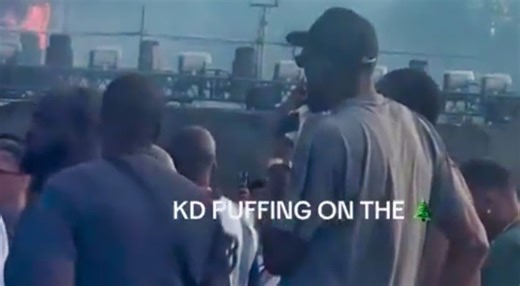 VIDEO: Kevin Durant Caught On Camera Smoking Marijuana At Wireless Festival 2025