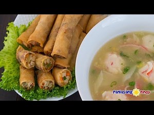 Crab and Corn Pearl Soup and Chinese Spring Rolls