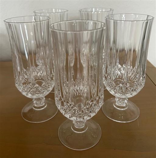 Vintage Crystal D’arques Set of 5 Longchamp Glasses Made in France - Etsy