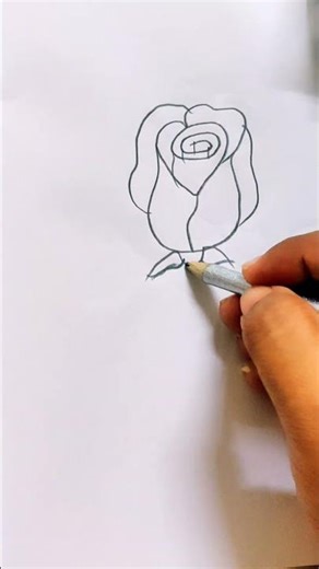 Easy Rose Flower Drawing | Simple Art #reels #drawing #fyp
