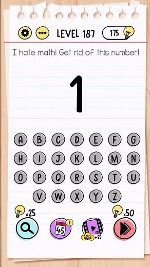 Brain Test Level 187 Answer | I hate math, get rid of this number!