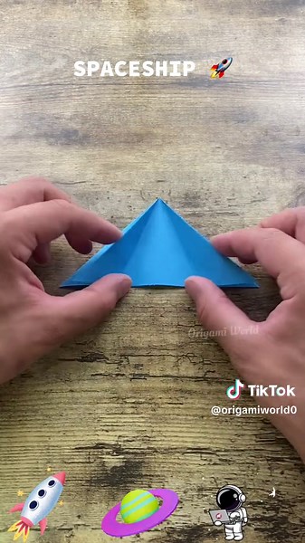 Spaceship Origami Tutorial #tutorial #easycraft #origamitutorial #origamitiktok #space #spaceship #spacex