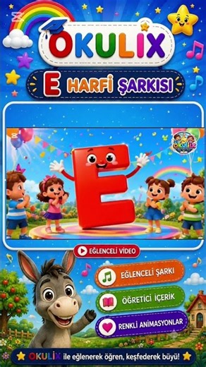 E Harfi Şarkısı 🎵 | E Harfini Eğlenerek Öğreniyoruz! 🫏🍎 #Shorts