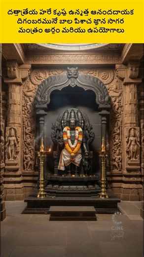 శ్రీ దత్తాత్రేయ హరే కృష్ణ ఉన్మత్తానంద దాయక దిగంబర మునే బాల పిశాచ జ్ఞాన సాగర This sacred Dattatreya mantra is explained with its deeper spiritual meaning and symbolism. Lord Dattatreya is revered as the embodiment of divine knowledge, detachment, and inner joy. Listening to or reflecting on this mantra helps cultivate peace, clarity, and spiritual awareness. 🙏 May Lord Dattatreya guide you on the path of wisdom and balance. | Cine Scope Hub Spiritual