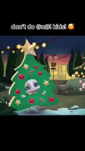 Festive Green Christmas Tree with Changing Expressions