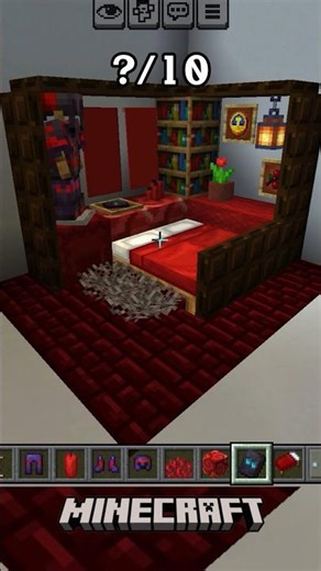 Sime Red Them Bedroom built in Minecraft #minecraft #mcbuilds #shorts