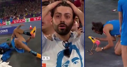 Tamberi show dopo l'oro: finge un infortunio ed i tifosi si disperano, poi estrae molle dalle scarpe