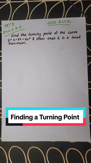 Discovering Turning Points with Differentiation