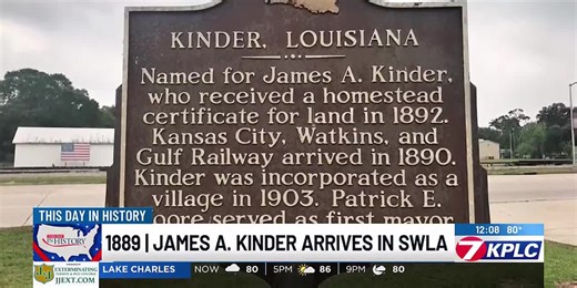 This Day in History: James A. Kinder arrived in SWLA July 9, 1889