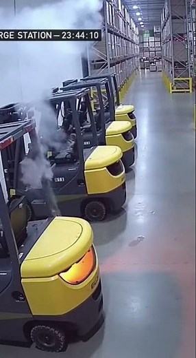 Forklift Battery Smoke Emergency
