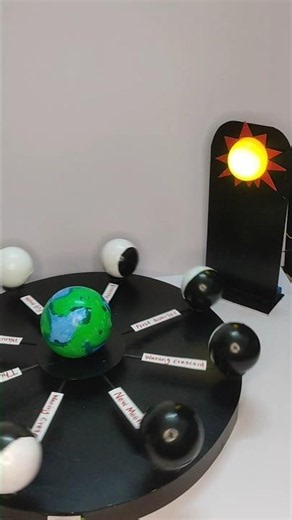 Phases of moon working model | phases of moon model #schoolproject #science #shorts #diy