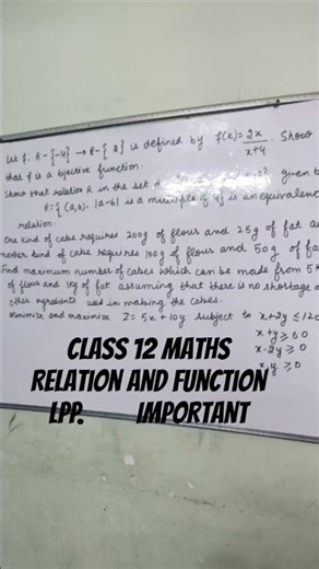 #12thmathforboardexam2026 #linear #programming #relation #function #exam