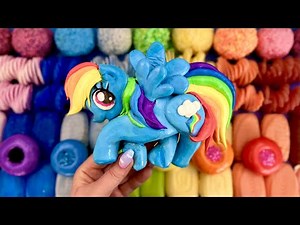 ASMR Clay cracking Rainbow Dash 🌈 Crushing soap boxes with starch ✨ Cutting soap cubes ✨ Soap balls