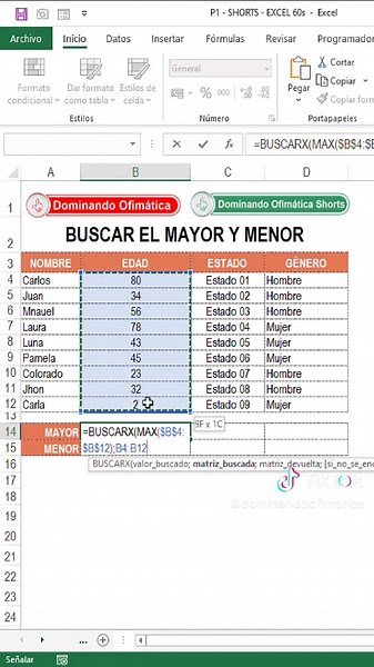 Cómo Encontrar el Mayor y Menor Valor en Excel