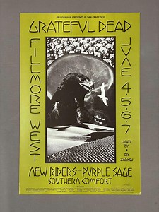 SIGNED CONCERT POSTER, Signed by David Singer, Grateful Dead, June 4-7, 1970 - Etsy