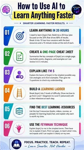 How to Use AI to Learn Anything 10X Faster 🧠⚡ | ChatGPT Learning Hacks #Shorts