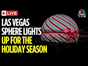 LIVE: Las Vegas Sphere Lights Up With A Festive Display to Celebrate Christmas & Holiday Spirit|N18G