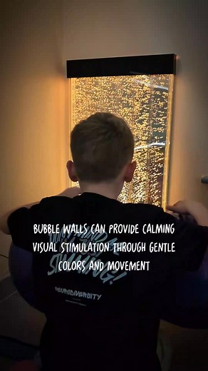 A bubble wall can help with self regulation by giving a controlled sensory input #autismFamily #autismawareness #autismparent #autismsupport | The Spectrum And Me