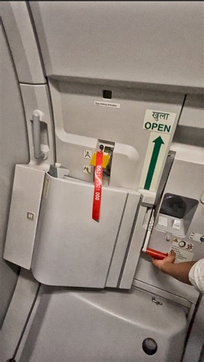 Prasad Dengale on Instagram: "On the Airbus A320, the cabin doors are plug-type doors that open inward first, then outward and forward. Here’s how they open from the inside: 1. Check conditions before opening • Confirm the outside environment is safe (no fire, no obstruction). • Ensure the door mode selector is in DISARMED position if not doing an emergency evacuation. • Disarmed = escape slide will not deploy. • Armed = escape slide will automatically deploy when opened. 2. Release the locking 