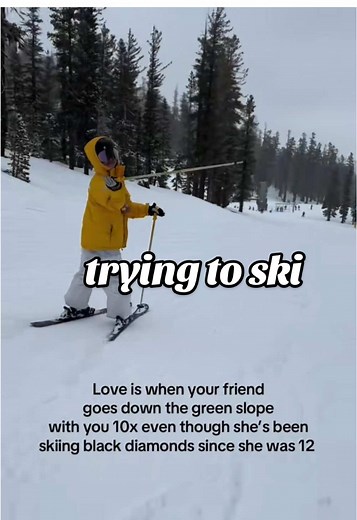 Beginner Skier's Journey on Green Slopes