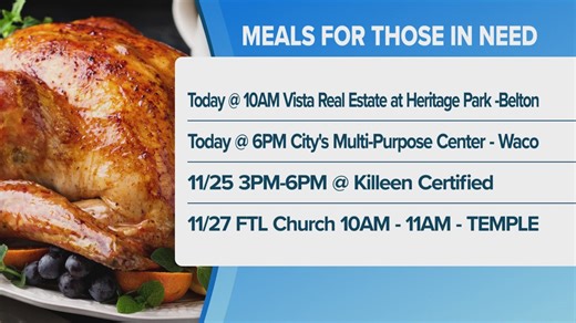 Meals For Those in Need: Here's where to get free Thanksgiving food, meals in Central Texas