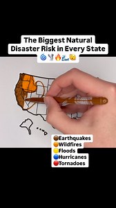 The Biggest Natural Disaster Risk in Every State #disaster #usa #map | Drawingmapswithme