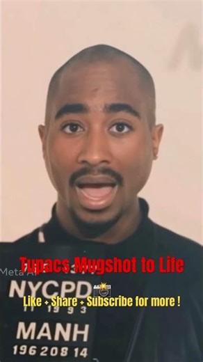 2Pac Mugshot Comes to Life & Starts Rapping 🎤🔥 | AI Animation #Shorts #viral #rap