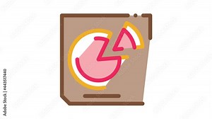 Pizza Box Icon Animation. color Pizza Box animated icon on white background Stock Video