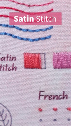 Satin stitch tutorial Hand embroidery for beginners #stitch #satinstitch